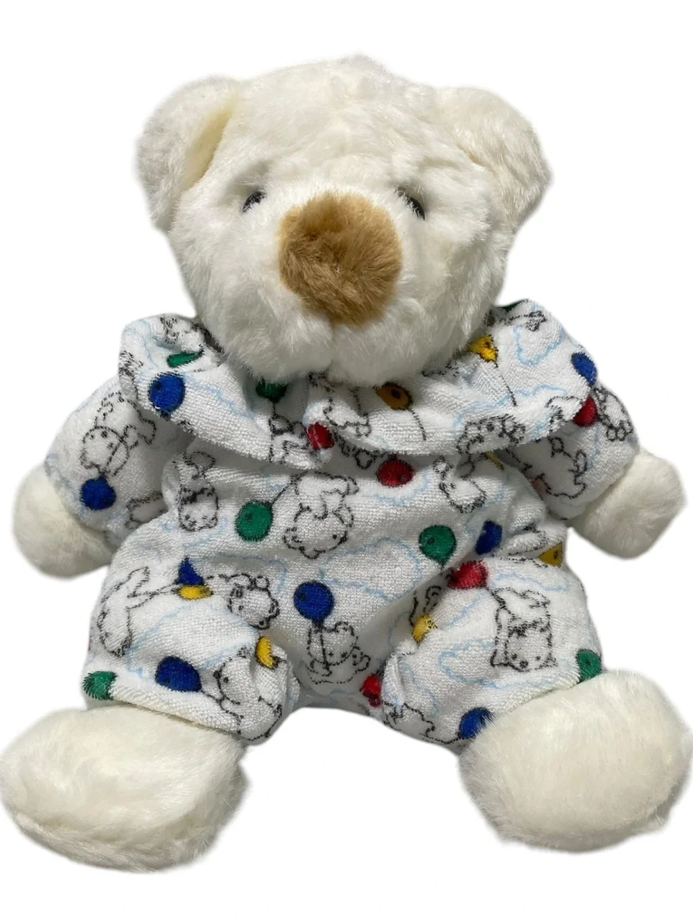 Carter's Prestige Terry Cloth Teddy Bear Balloons Rattle Plush Stuffed Animal
